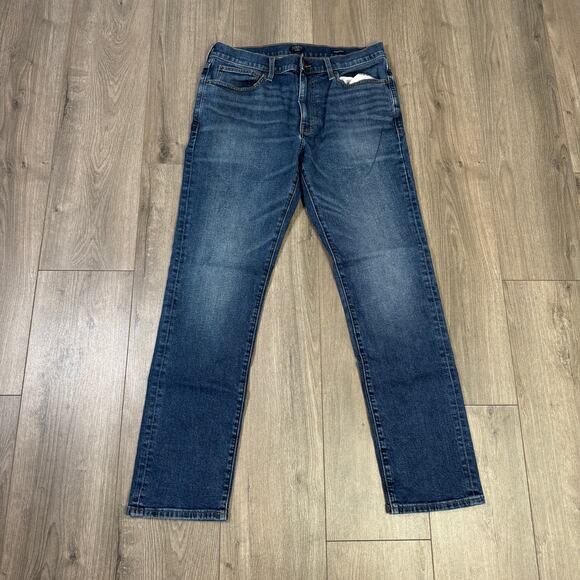J.Crew Flex Jeans 32x32 Blue Denim Medium Stretch Straight Fit Zip Fly 5-Pocket - Picture 3 of 8